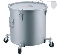 VEVOR Collecte Huile et Graisse Usagées sur Roulettes, 30 L, Fut de Récupération d'Huile pour Friteuse en Acier au Carbone, Récipient d'Huile avec Couvercle, Pinces de Verrouillage, Sac Filtrant, Gris