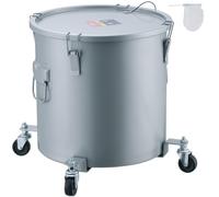 VEVOR Collecte Huile et Graisse Usagées sur Roulettes, 37,8 L, Fut de Récupération d'Huile pour Friteuse en Acier au Carbone, Récipient d'Huile avec Couvercle, Pinces de Verrouillage, Sac Filtrant