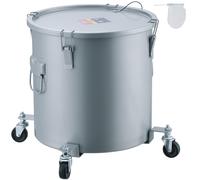 VEVOR Collecte Huile et Graisse Usagées sur Roulettes, 37,8 L, Fut de Récupération d'Huile pour Friteuse en Acier au Carbone, Récipient d'Huile avec Couvercle, Pinces de Verrouillage, Sac Filtrant