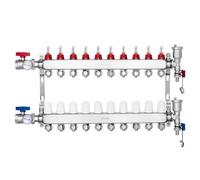 VEVOR Collecteur de Chauffage Radiant par Sol 10 Branches avec Tubes PEX 1,27 cm