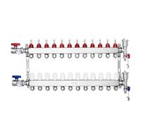 VEVOR Collecteur de Chauffage Radiant 12 Branches, Kit Collecteur Tubes PEX 1,27 cm en Acier Inoxydable, avec Adaptateurs 1,27 cm, Accessoires de Montage, pour Chaleur Radiante Hydronique par le Sol