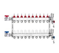 VEVOR Collecteur de Chauffage Radiant par Sol 10 Branches avec Tubes PEX 1,27 cm