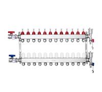 VEVOR Collecteur chauffage radiant 12 branches – Kit inox pour tubes PEX 1,27 cm avec adaptateurs
