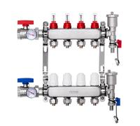 VEVOR Collecteur de chauffage radiant 4 branches – Kit PEX 1,27 cm inox avec adaptateurs