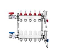 VEVOR Collecteur de Chauffage Radiant 5 Branches, Kit Collecteur Tubes PEX 1,27 cm en Acier Inoxydable, avec Adaptateurs 1,27 cm, Accessoires de Montage, pour Chaleur Radiante Hydronique par le Sol