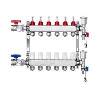 VEVOR Collecteur de chauffage radiant 6 branches – Kit PEX 1,27 cm inox avec adaptateurs