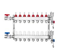 VEVOR Collecteur de chauffage radiant hydronique 8 branches - Kit inox PEX 1,27 cm avec adaptateurs