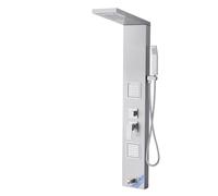 VEVOR Colonne de douche avec pommeau de douche effet pluie, système de panneau de douchette mural en acier inox brossé, robinet 5 fonctions, avec 2 jets de corps, douchette à main et bec de baignoire