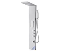 VEVOR Colonne de douche avec pommeau de douche effet pluie, système de panneau de douchette mural haute pression en acier inox brossé, robinet 3 fonctions, avec grand jet corporel et douchette à main