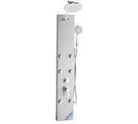 VEVOR Colonne de douche 124 cm – effet pluie, inox brossé, 3 fonctions, 6 jets corporels