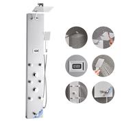 VEVOR Colonne de douche avec pommeau de douche effet pluie, système de panneau de douchette mural haute pression acier inox brossé 124 cm, robinet 4 fonctions, avec 6 jets corporels, douchette à main
