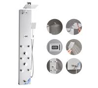 VEVOR Colonne de douche avec pommeau de douche effet pluie, système de panneau de douchette mural haute pression acier inox brossé 124 cm, robinet 4 fonctions, avec 6 jets corporels, douchette à main