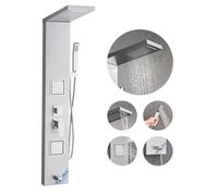 VEVOR Colonne de douche avec pommeau de douche effet pluie, système de panneau de douchette mural en acier inox brossé, robinet 5 fonctions, avec 2 jets de corps, douchette à main et bec de baignoire
