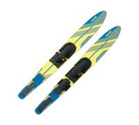 VEVOR Combo Skis Nautiques 150 cm, Matériels de Ski Nautique pour Adultes avec Fixations Réglables X-7 en Fer à Cheval et Plaque d'Orteil Arrière Rembourrée, Revêtement UV Brillant, Sport sur l'Eau