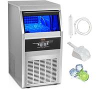 VEVOR Commercial Ice Maker 41kg24h Ice Preparation Device 45 Ice Cube Trays Storage Capacity 11kg Auto Cleaning Without Freestandin