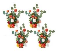 VEVOR Composition Florale Artificielle Autoportante, Lot de 4, Fleurs Artificielles pour Décoration d'Allée de Mariage, Centre de Table, Cérémonie, Réception, Fête, Décoration Extérieure, 45x25x25 cm