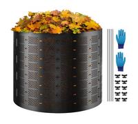 VEVOR Composteur de Jardin 1000 L Bac à Compost Extérieur Extensible en PEHD Diamètre 106,68 cm Facile à Installer Grande Capacité pour Collecte des Feuilles Compostage Création Rapide Sol Fertile