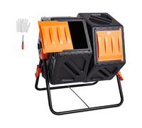 VEVOR Composteur de Jardin Rotatif Bac à Compost 140 L Double Chambre Déchets