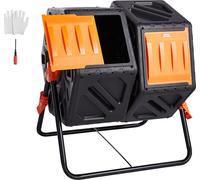 VEVOR Composteur Tumblingbin Composteur Tumbler 140 L, Composteur à tambour Tournant Double espace Tumbling 785 x 605 x 795 mm, 40 kg Capacité de charge du bac à compost de jardin, gants inclus