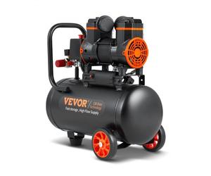 VEVOR Compresseur à Air Silencieux 18 L Réservoir Compresseur d'Air Sans Huile 900 W 1,2 CV 3,7 m3/h à 6,2 bar 70 dB pour Réparation Automobile Gonflage Pneus Peinture au Pistolet Clouage Menuiserie
