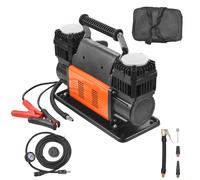 VEVOR Compresseur d'air robuste 12 V, gonfleur de pneus portable à double cylindre, 300 L/min, kit de gonflage de pneus, 10,3 bar, avec adaptateurs, pour camions, voitures, SUV, 4 x 4, camping-car