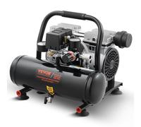 VEVOR Compresseur d'Air sans Huile, Réservoir Acier 4 L, 635 W, 1,5 CFM, 7 bar, Pression Max 120 PSI, Compresseur Silencieux Portable pour Réparation Automobile, Gonflage Pneus, Peinture au Pistolet