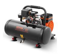 VEVOR Compresseur d'Air sans Huile, Réservoir Acier 8 L, 220 V, 860 W, 2,5 CFM 8 bar, Pression Max 120 PSI, Compresseur Silencieux Portable pour Réparation Auto, Gonflage Pneus, Peinture Pistolet