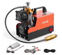 VEVOR Compresseur d'Air PCP 30 MPa 250 W Compresseur Portable Arrêt Manuel, pour Carabine à Air, Marqueurs de Paintball, Petites Bouteilles de Plongée, DC 12 V/AC 230 V, avec Convertisseur Externe