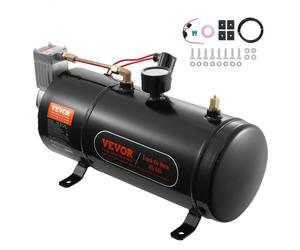 VEVOR Compresseur d'Air pour Kit de Klaxon Pompe à Air avec Réservoir 3 L 90-120 psi pour Gonflage des Pneus Matelas Pneumatiques Compatible avec Tout Véhicules 12 V Trains Bateaux Voitures Atelier