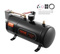 VEVOR Compresseur d'Air pour Kit de Klaxon Pompe à Air avec Réservoir 3 L 90-120 psi pour Gonflage des Pneus Matelas Pneumatiques Compatible avec Tout Véhicules 12 V Trains Bateaux Voitures Atelier