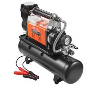 VEVOR Compresseur d'air robuste 12 V, gonfleur de pneus portable 180 L/min, kit de gonflage de pneus réservoir 6 L, 10,3 bar, avec manomètre numérique, pour camions, voitures, SUV, 4 x 4, camping-car