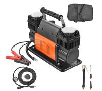 VEVOR Compresseur d'air Robuste 12 V, gonfleur de pneus Portable à Double Cylindre, 300 L/Min, kit de gonflage de pneus, 10,3 Bar, avec adaptateurs, pour camions, Voitures, SUV, 4 x 4, Camping-Car