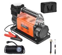 VEVOR Compresseur d'air Robuste 12 V, gonfleur de pneus Portable 200 L/Min, kit gonflage pneus 10,3 Bar, Pompe à air Tout-Terrain avec adaptateurs, manomètre, pour camions, Voitures, SUV, Camping-Car