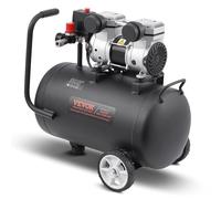 VEVOR Compresseur d'Air sans Huile, Réservoir Acier 30 L, 220 V, 650 W, 2,0 CFM 90 PSI, Pression Max 120 PSI, Compresseur Silencieux Portable pour Réparation Auto, Gonflage Pneus, Peinture au Pistolet