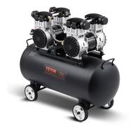 VEVOR Compresseur d'Air sans Huile, Réservoir Acier 75 L, 2,65 kW, 14,6 CFM 90 PSI, Pression Max 125 PSI, Compresseur Silencieux Portable pour Réparation Automobile, Gonflage Pneus, Peinture Pistolet