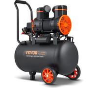 VEVOR Compresseur d'air silencieux 2800tr/min Compresseur silencieux 70dB Compresseur sans huile avec 2 roues 35L Réservoir 6-8Bar 1800W (2,5CV) 3,5MPa Réparation automobile Peinture par pulvérisation