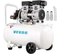 VEVOR Compresseur d’Air sans Huile Compresseur Silencieux à Air Comprimé Compresseur Outil d’Atelier pour Réparations Domiciliaires, Gonflage de Pneus (50L 750W, 116 psi)