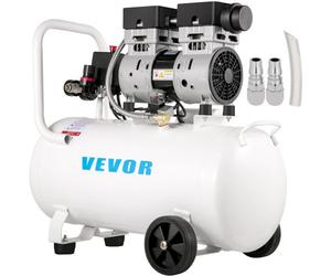 VEVOR Compresseur d'air Silencieux Sans Huile 50L, Compresseur à Air Horizontal Ultra Silencieux Moteur en Cuivre, pour la Réparation à Domicile/le Gonflage des Pneus Nettoyage du Chauffage au Sol