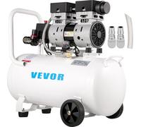 VEVOR Compresseur d'air Silencieux Sans Huile 50L, Compresseur à Air Horizontal Ultra Silencieux Moteur en Cuivre, pour la Réparation à Domicile/le Gonflage des Pneus Nettoyage du Chauffage au Sol