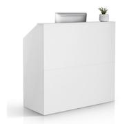 VEVOR Comptoir d'Accueil Meuble de Réception Rectangulaire 118 cm Bureau Blanc