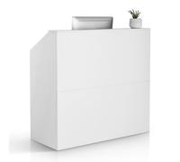 Comptoir de Réception 118x50x111,5cm Capacité 70kg Facile à Nettoyer Blanc