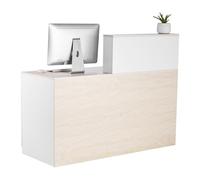 VEVOR Comptoir de Réception 140x60x110 cm, Banque d'accueil Rectangulaire, Bureau de Réception avec Tiroir Verrouillable et Armoire de Rangement, Meuble pour Caisse, Hall, Salon de Beauté et Bureau