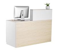 VEVOR Comptoir de Réception 140x60x110 cm, Banque d'Accueil Rectangulaire, Bureau de Réception avec Tiroir Verrouillable et Armoire de Rangement, Meuble pour Caisse, Hall, Salon de Beauté et Bureau