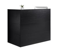 VEVOR Comptoir de Réception 140x80x120 cm, Banque d'Accueil en Forme de L, Bureau de Réception avec Tiroir, Plateau de Clavier et Armoire de Rangement, Meuble pour Caisse, Hall, Salon et Bureau
