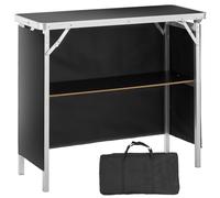 VEVOR Comptoir de stand pliant 97,5×38,5×87 cm – portable avec sac, étagère et jupe noire