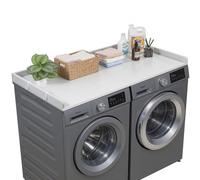 Comptoir pour Lave Linge et Sèche Linge-VEVOR-137x69,9 cm-Plan de Travail pour Machine à Laver Imperméable-Gris