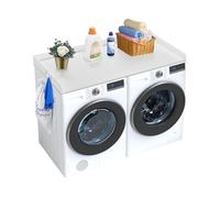 VEVOR Comptoir pour lave-linge et sèche-linge, 137x70 cm, surface de comptoir en bois, dessus résistant à l'eau, avec coussinets antidérapants, pour organisation et rangement de la buanderie, blanc