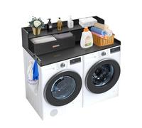 VEVOR Comptoir pour Lave-Linge et sèche-Linge à 2 tiroirs avec étagère à 2 Niveaux, Surface de comptoir en Bois, avec Coussinets antidérapants, pour Organisation et Rangement de la buanderie, Noir
