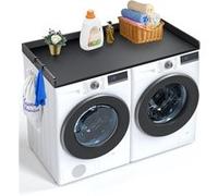 VEVOR Comptoir lave-linge/sèche-linge 137×70 cm, surface bois, coussinets antidérapants, noir