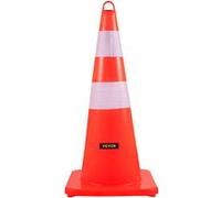 VEVOR Cône de Signalisation Cône de Chantier Réfléchissant 73cm Orange et Argent Orange